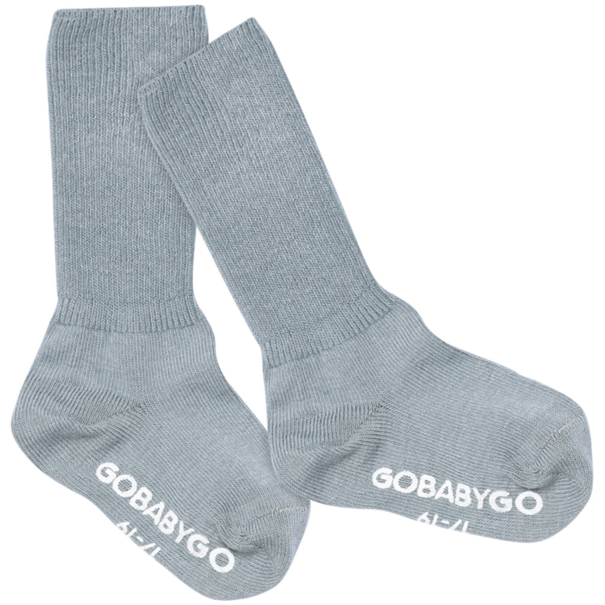 Gobabygo Dusty Blue Non Slip Strumpor Organic Bomull