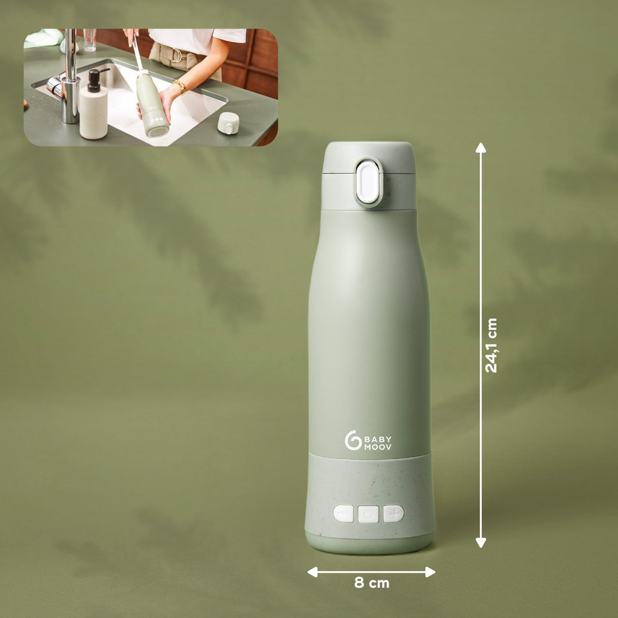Babymoov Sage Green Moov & Feed Autonomous Flaska Warmer