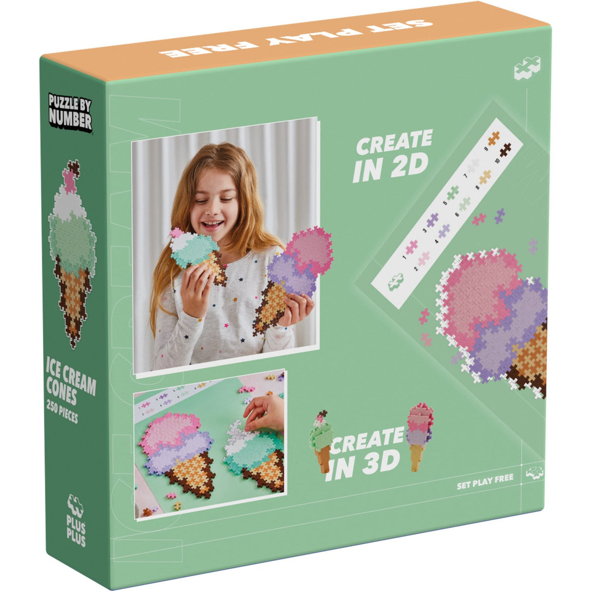 Plus-Plus Pussel By Number Ice Cream Cones 250pcs