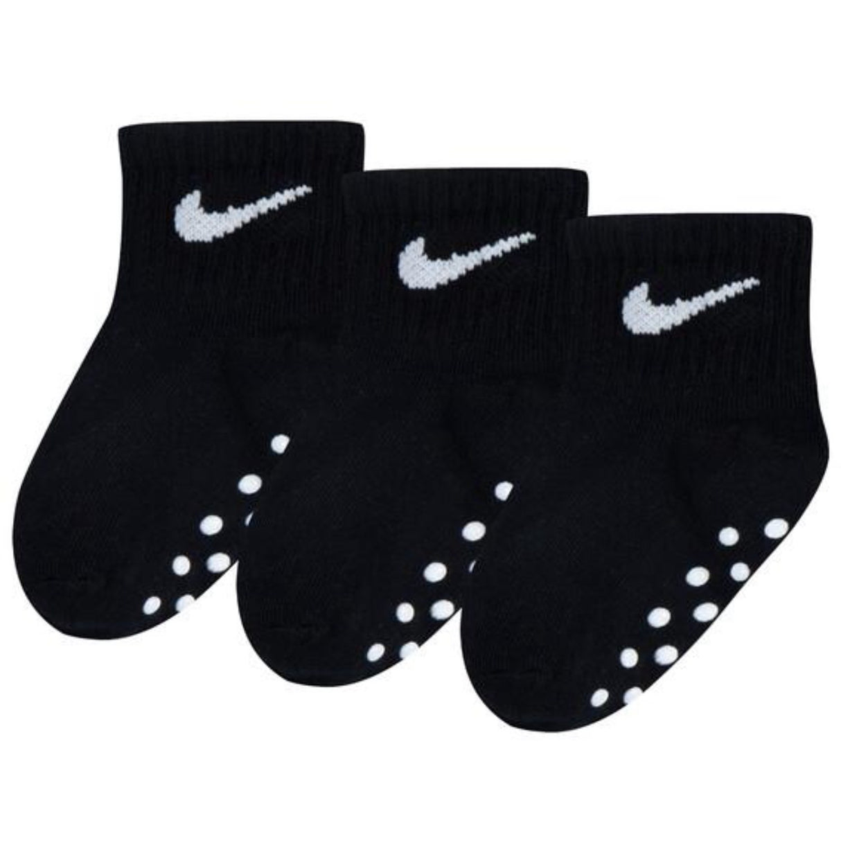 NIKE Multi/Black Core Swoosh Gripper 3-Pack Strumpor