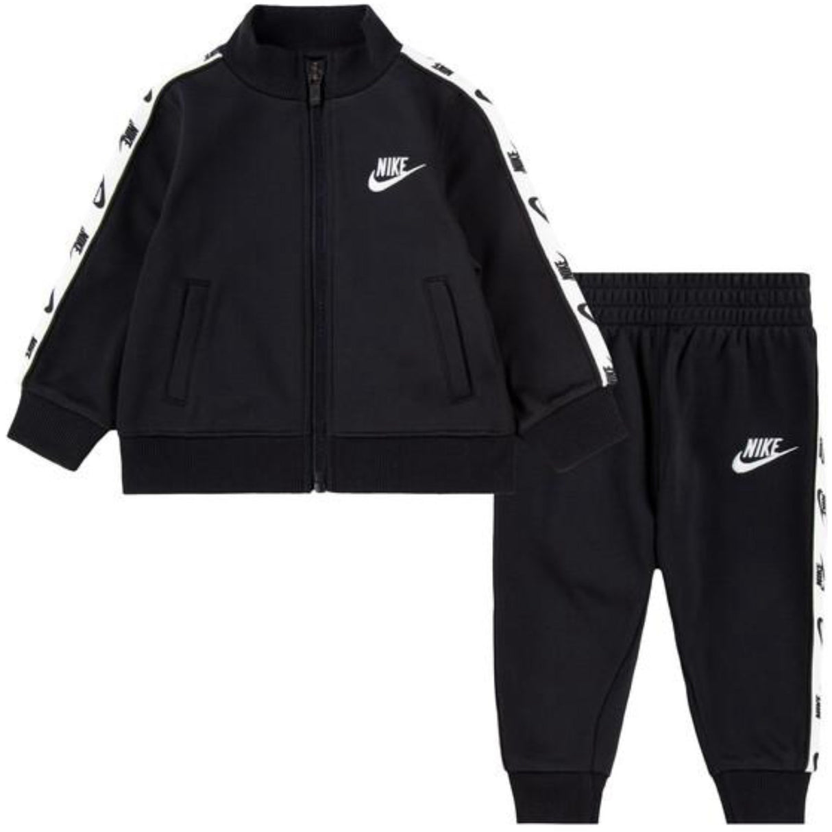 NIKE Black Full Zip Sett Med Logo Tap