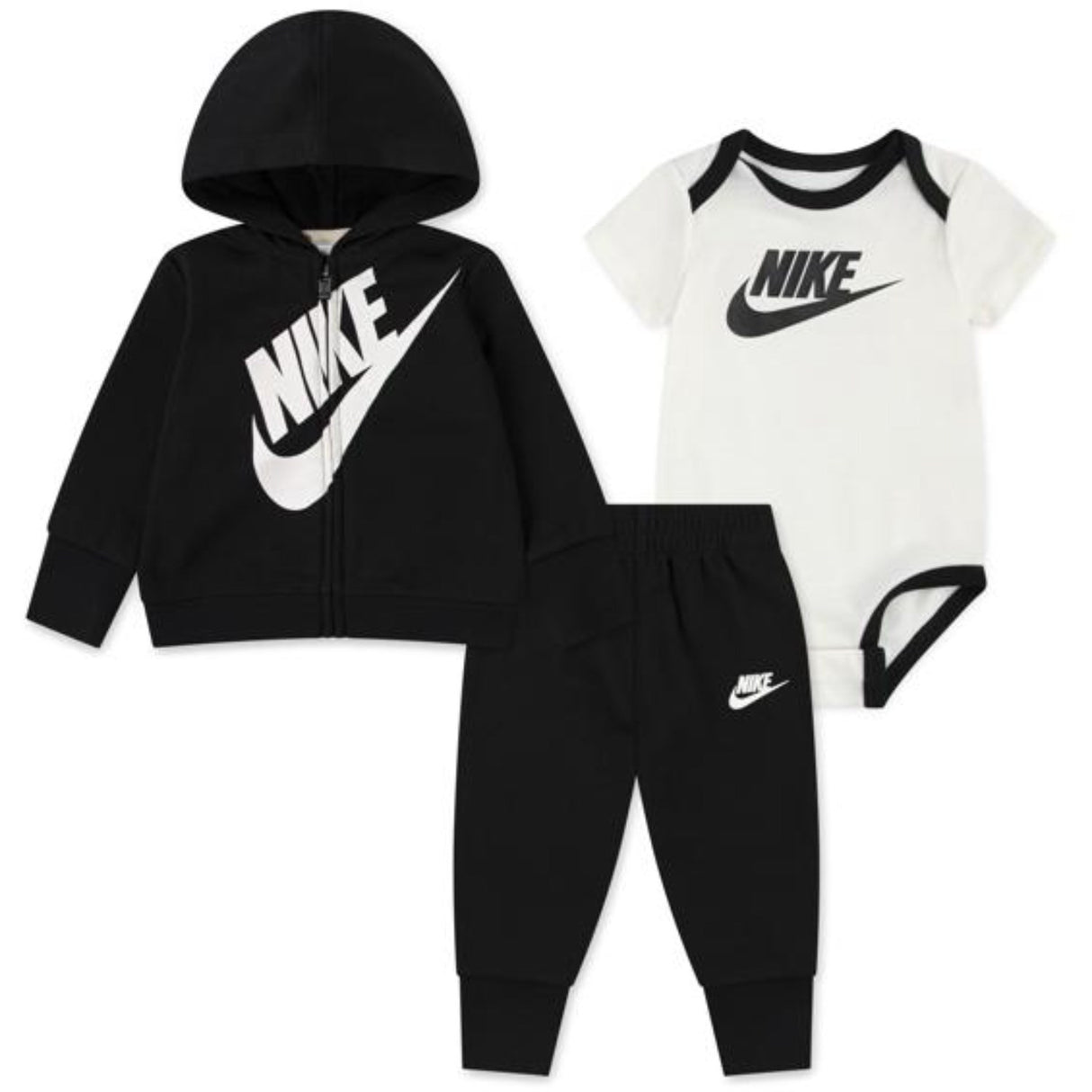 NIKE Black Sustainable 3Pc Fz Sett