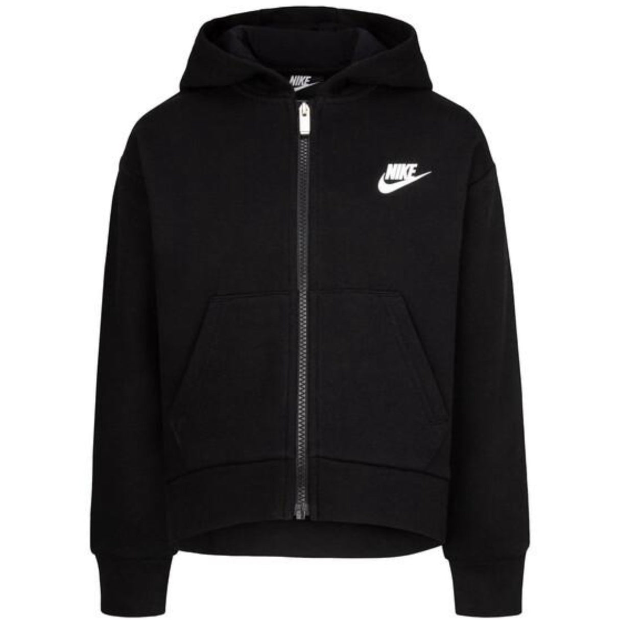 NIKE Black Club Fleece High Low Fz Hoodies
