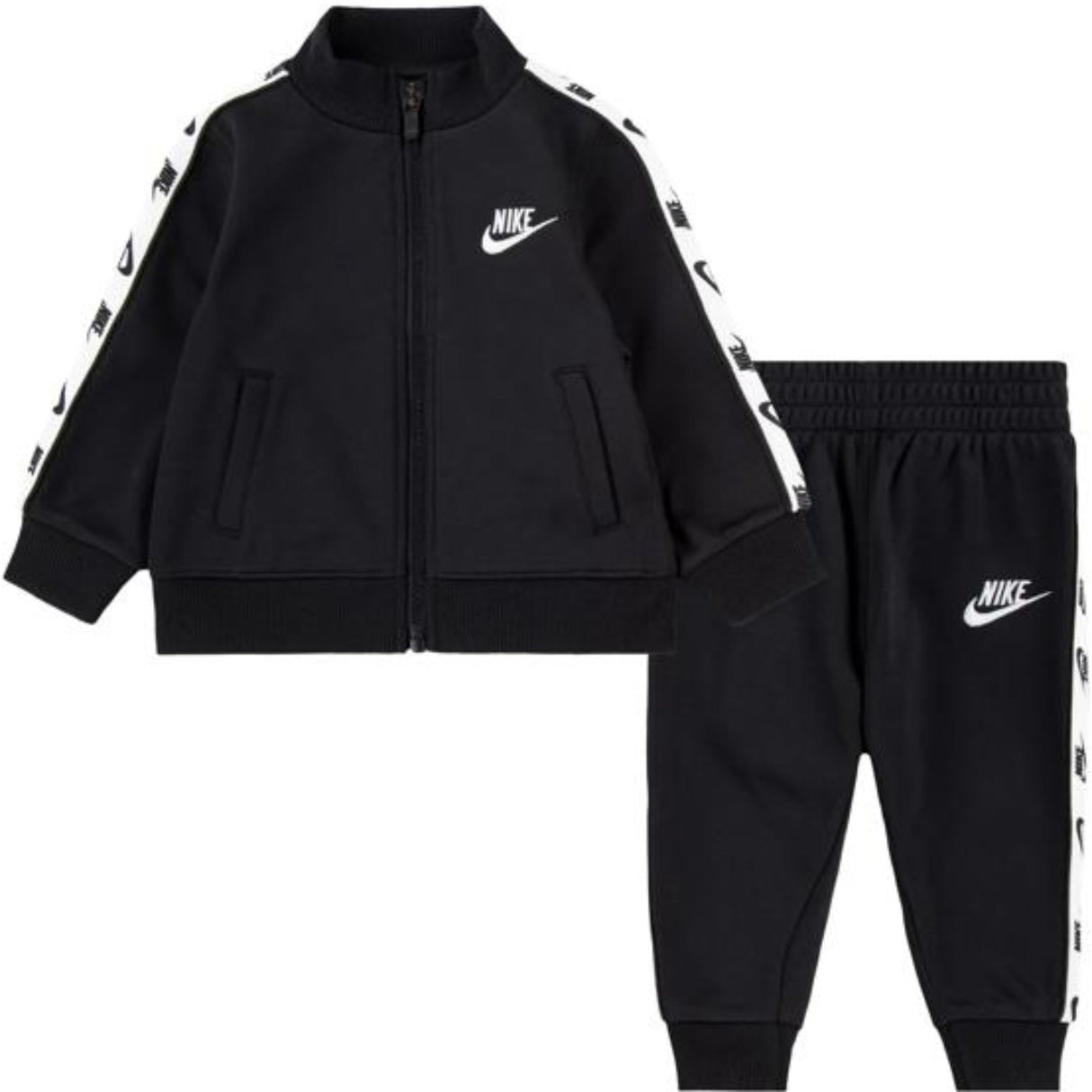 NIKE Black Full Zip Sett Med Logo Tap