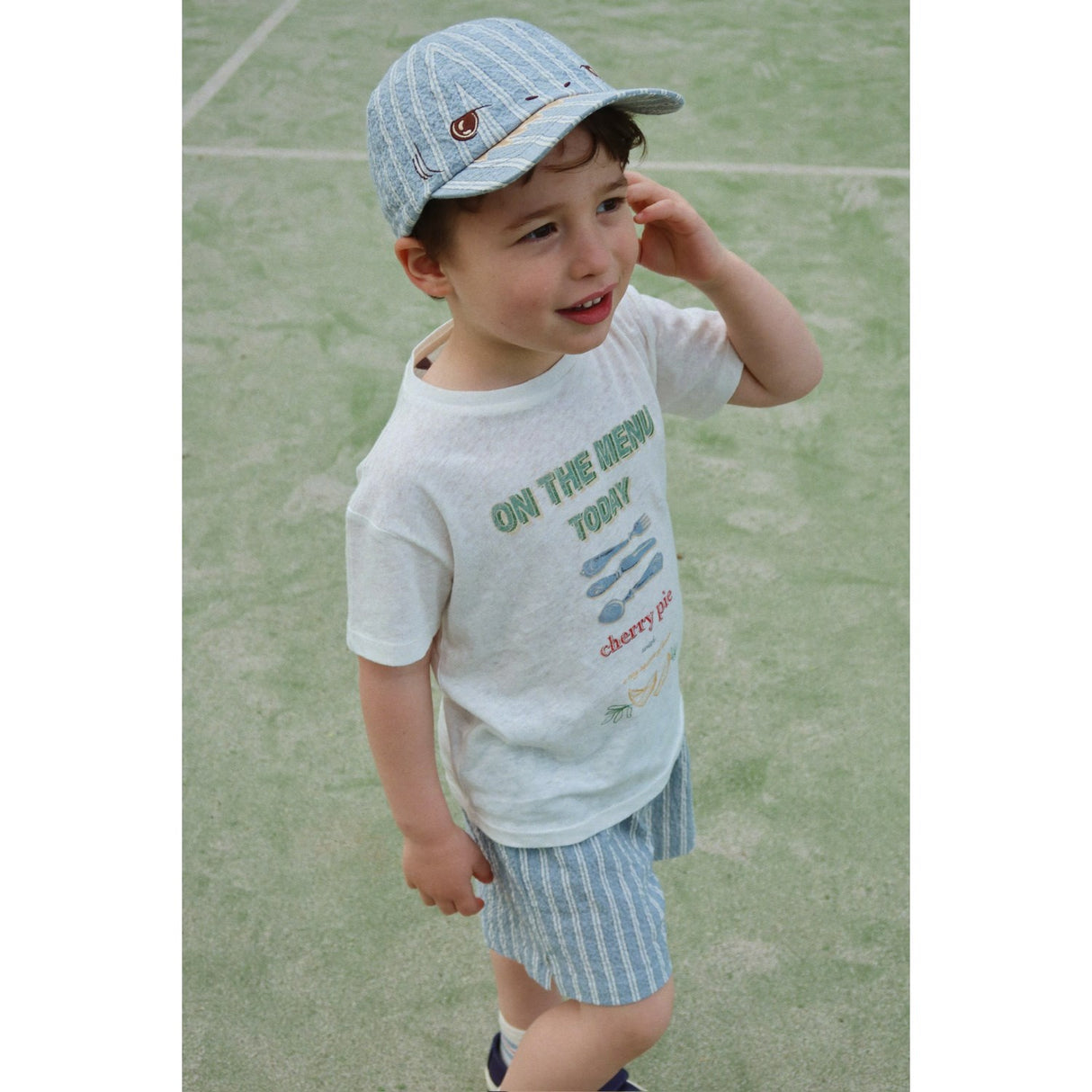 Konges Sløjd Trio Bleu Stripe Elliot Shark Keps Gots