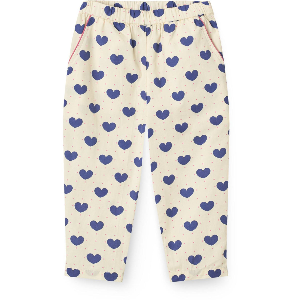 COPENHAGEN COLORS Heart Aop Ocean X Luksusbaby Heart Och Dots Byxor Loose Fit