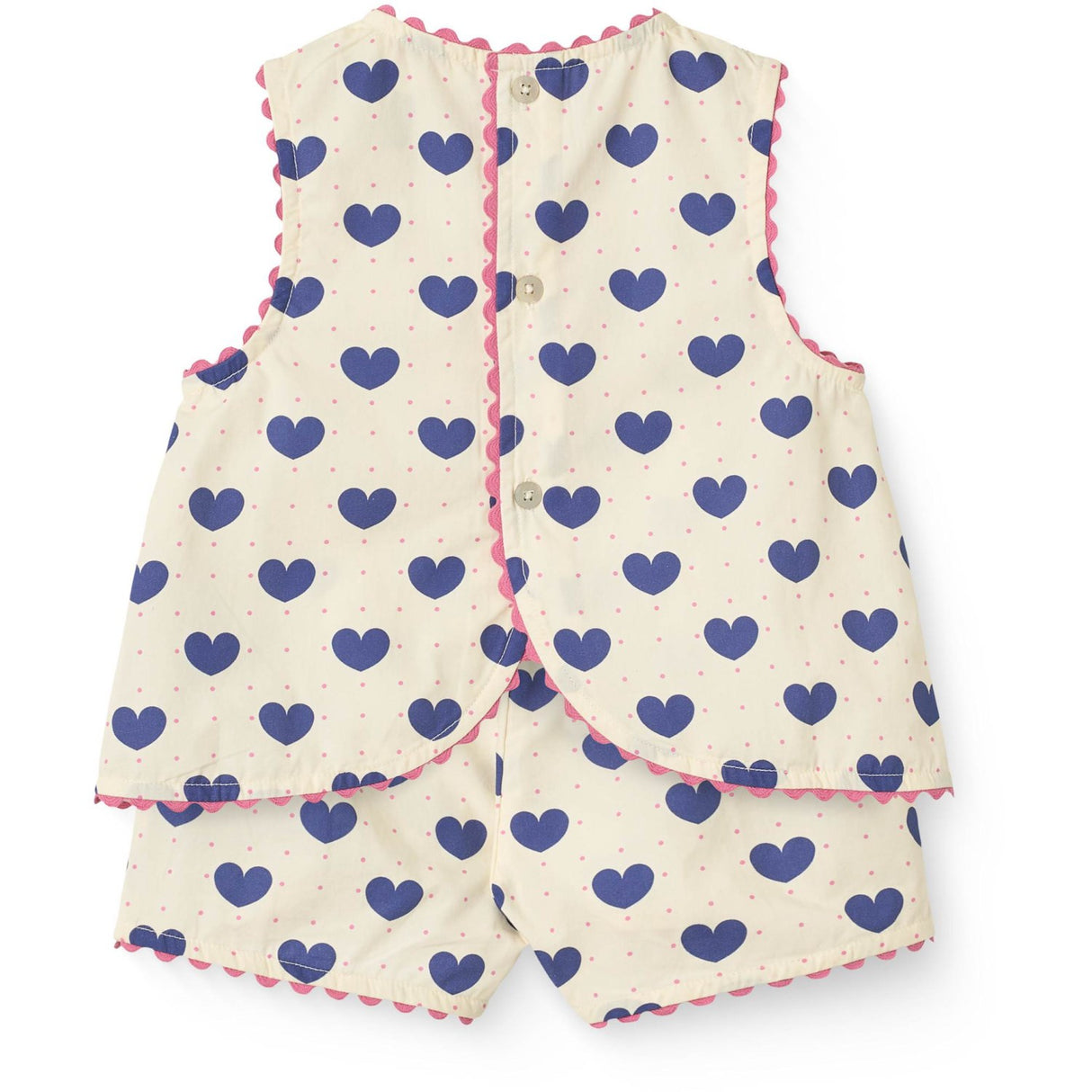 COPENHAGEN COLORS Heart Aop Ocean X Luksusbaby Heart Och Dots Blus W Kort Sett