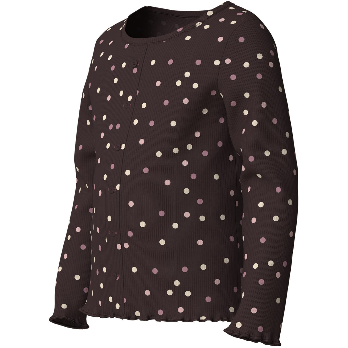 Name It Chocolate Plum Small Dots Nmfvemia Ls Slim Topp