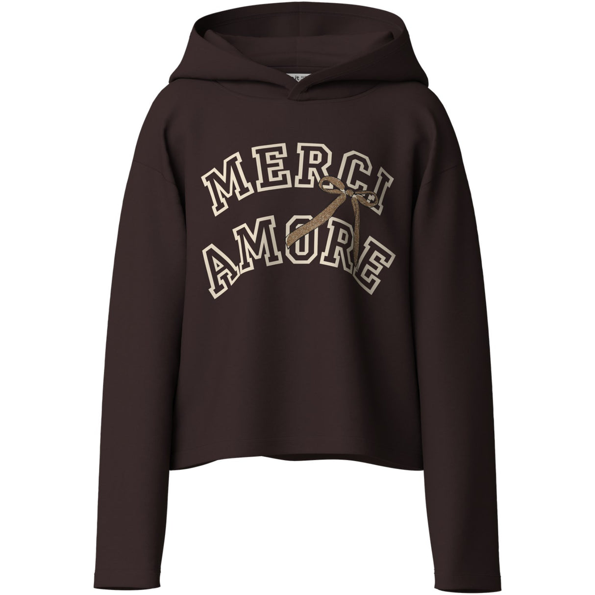 Name It Chocolate Plum Merci Nkfviala Ls Kort Rlx Sweat Wh Bru