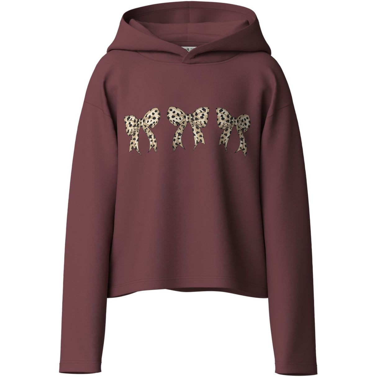 Name It Wild Ginger Leo Bows Nkfviala Ls Kort Rlx Sweat Wh Bru
