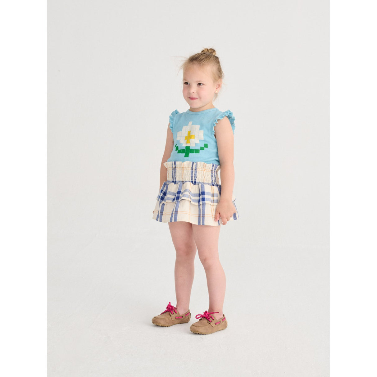 Bobo Choses Offwhite Fun Tartan Woven Kjol