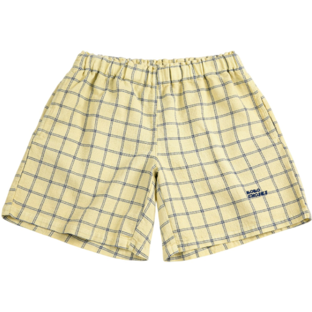 Bobo Choses Yellow Spicy Window Pane Woven Bermuda Shorts