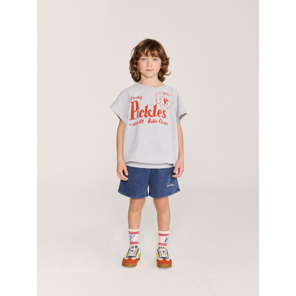 Bobo Choses Heather Grey Pickles The Dog Sleeveless Sweatshirt