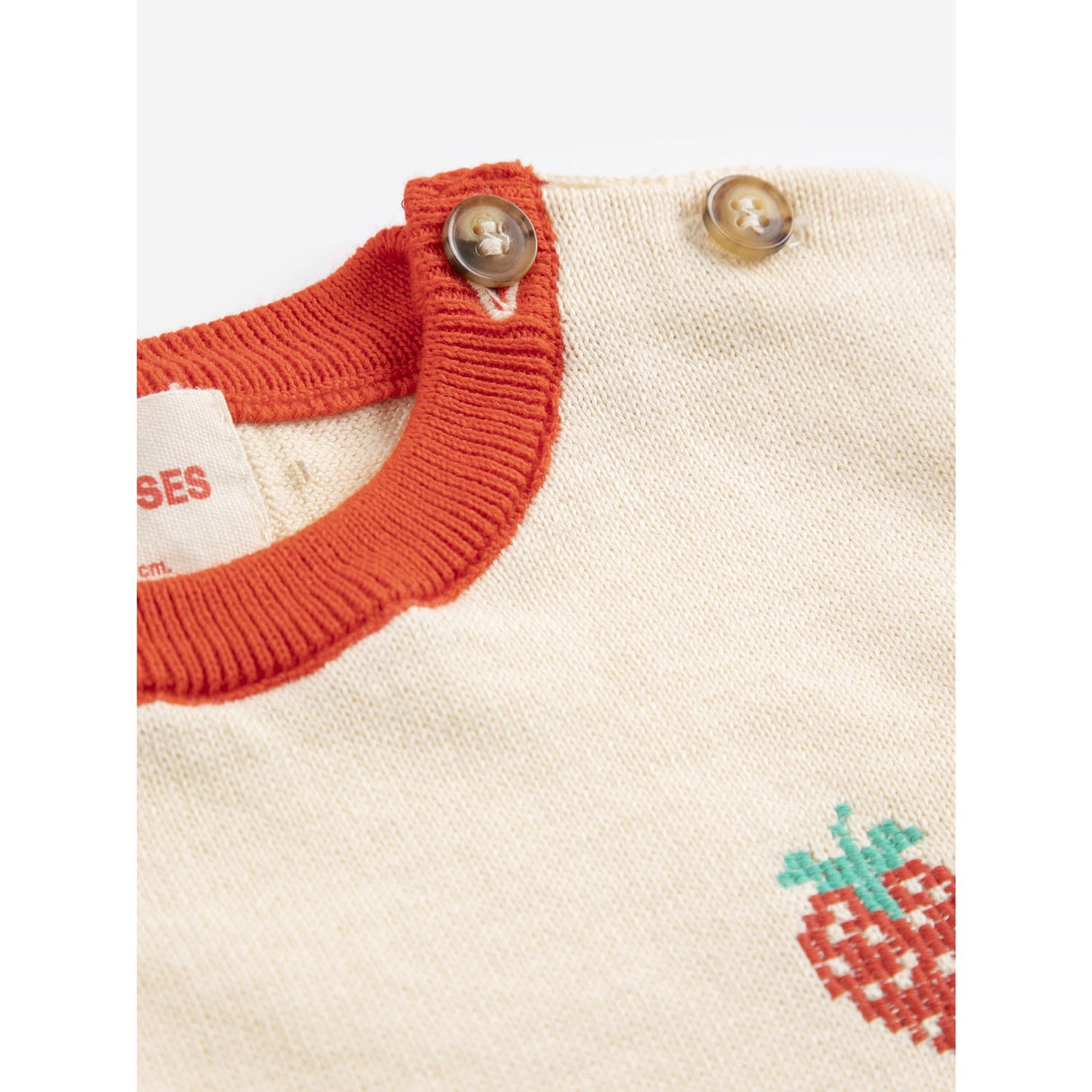 Bobo Choses White Pixel Strawberry Stickad T-Shirt