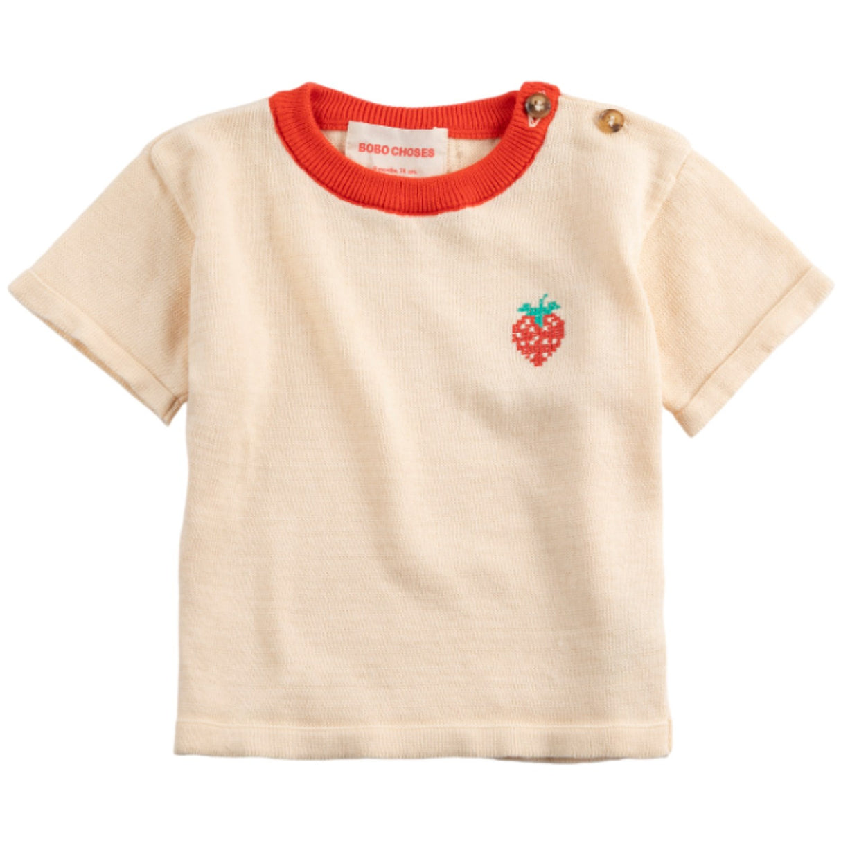 Bobo Choses White Pixel Strawberry Stickad T-Shirt
