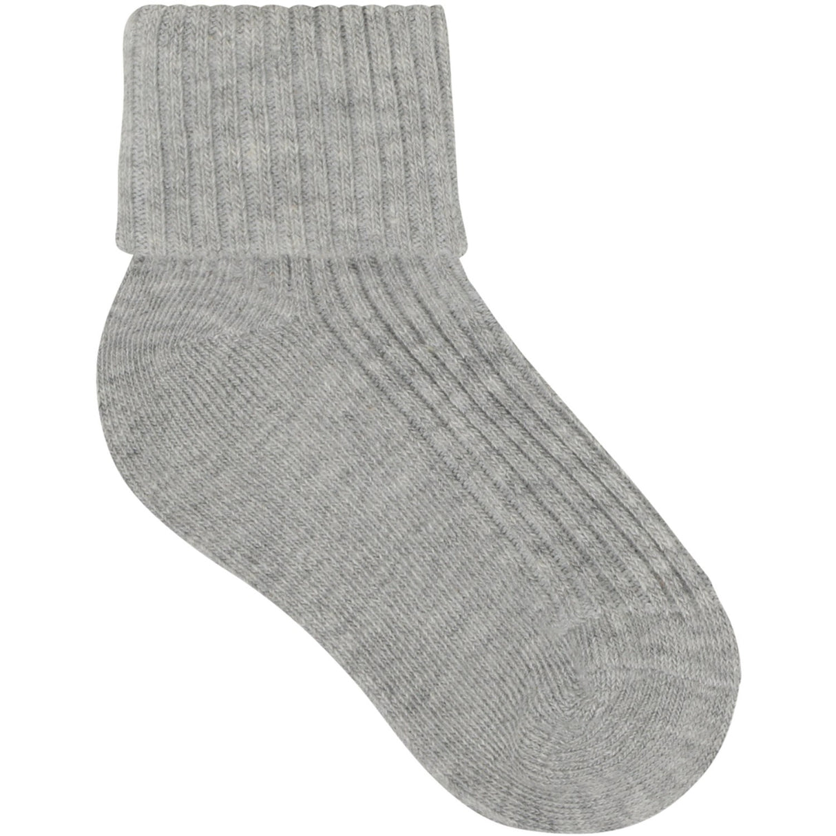 Minymo Light Grey Melange Baby 2X2 Rib Strumpo 3-Pack