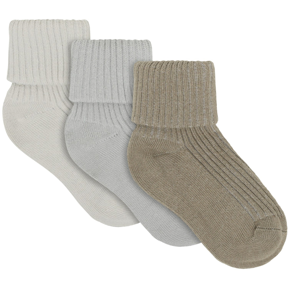 Minymo Willam Gray Baby 2X2 Rib Strumpo 3-Pack