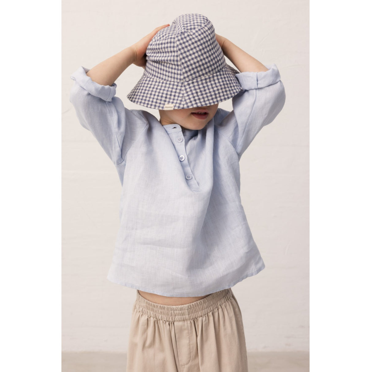 MarMar Cotton Linen Marine Check Arida Mössa