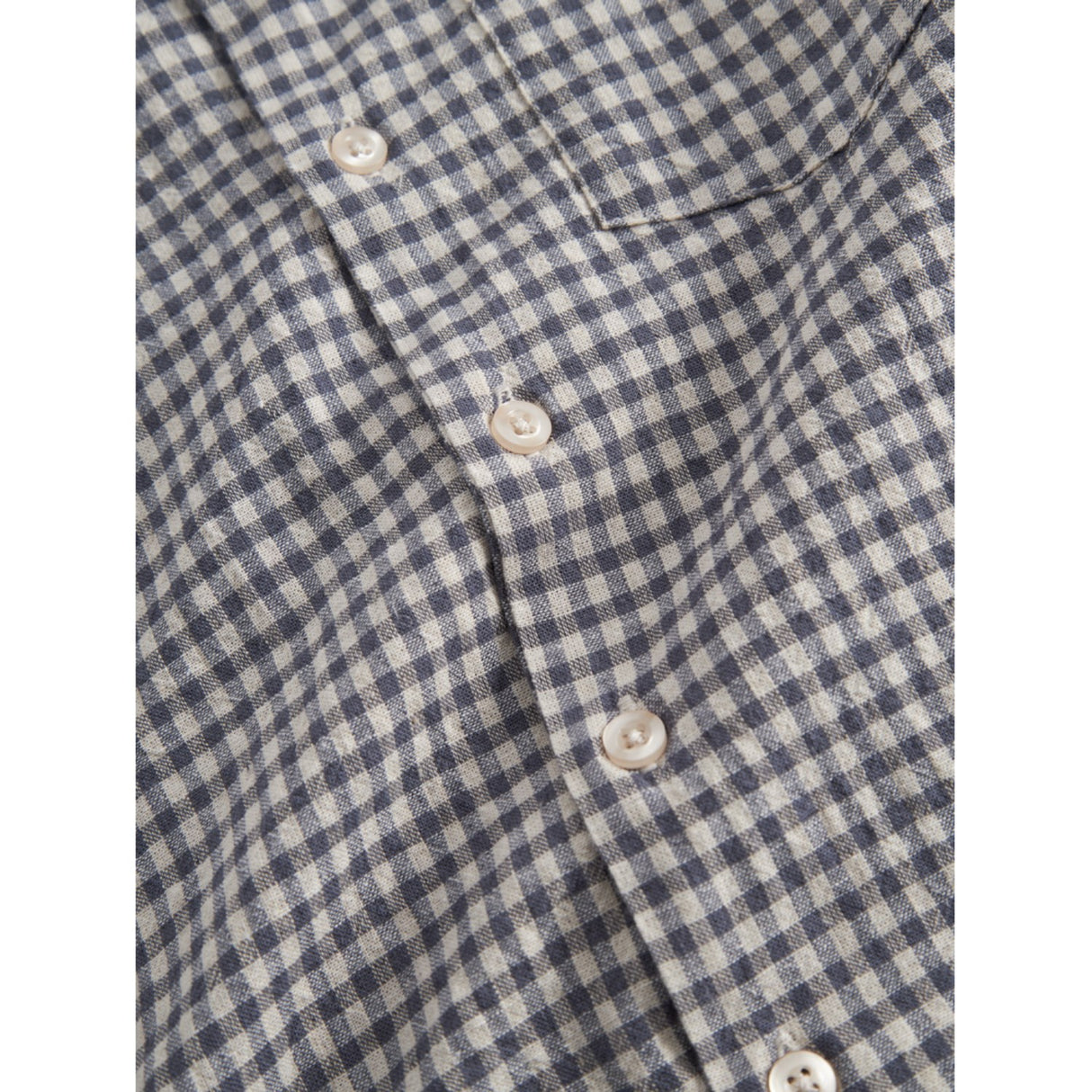 MarMar Cotton Linen Marine Check Tage Skjorta