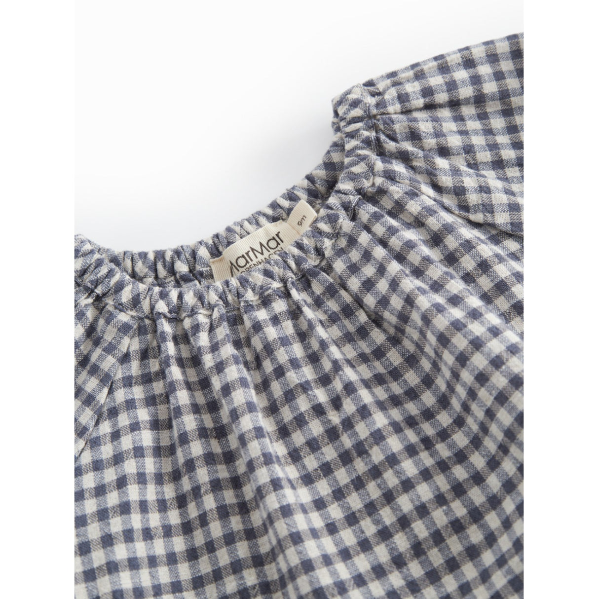 MarMar Cotton Linen Marine Check Dawson B Klänning