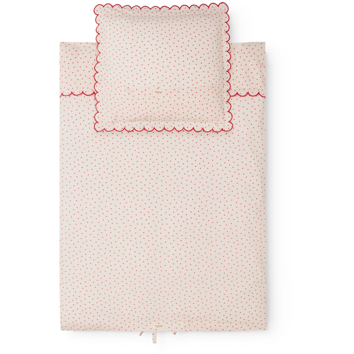 MarMar Crispy Poplin Acc Happy Hearts Säng Linne Scallop Baby