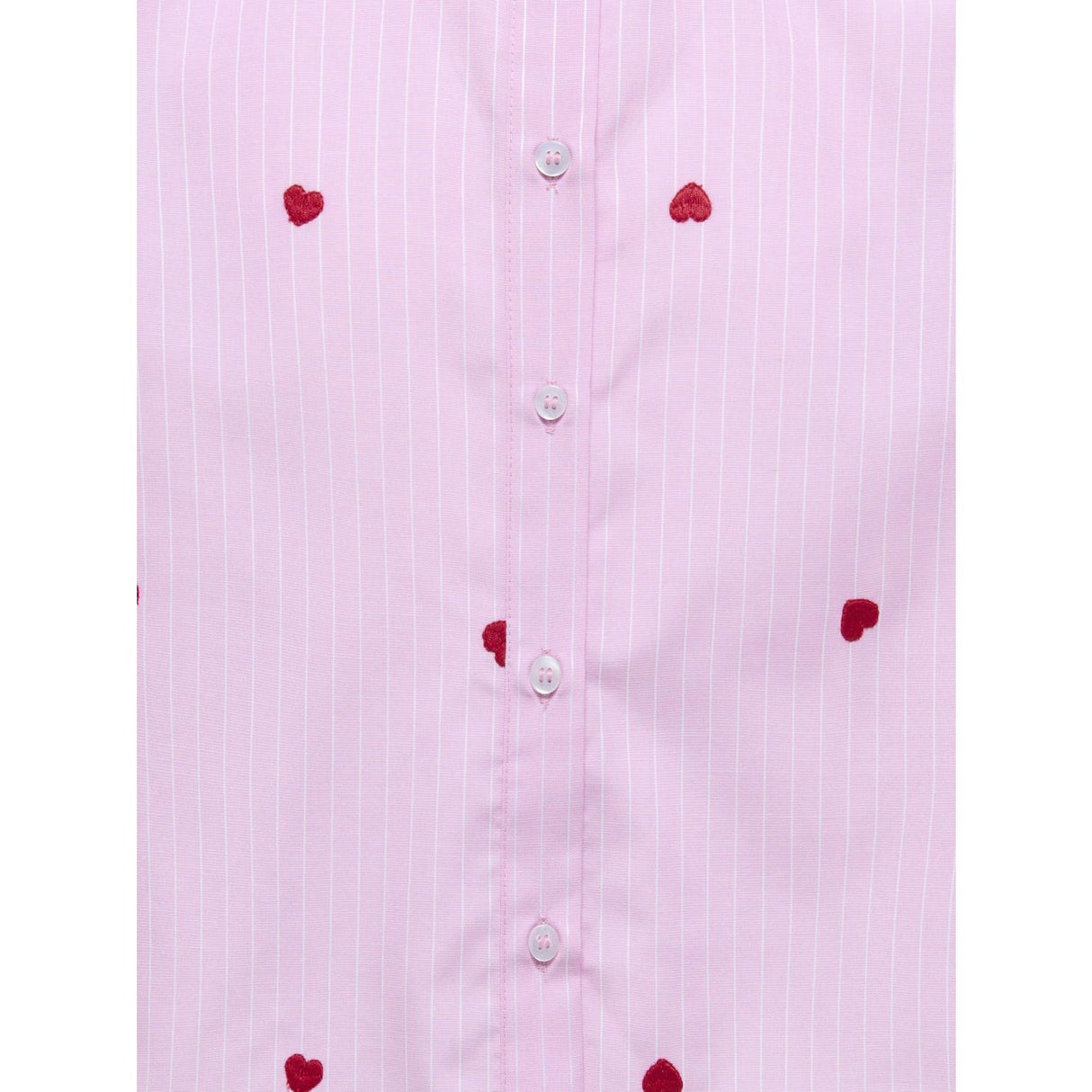 kids ONLY Begonia Pink Cloud Dancer/Emb Red Hearts Kognew Lina Ss Stripe Emb Skjorta Wvn