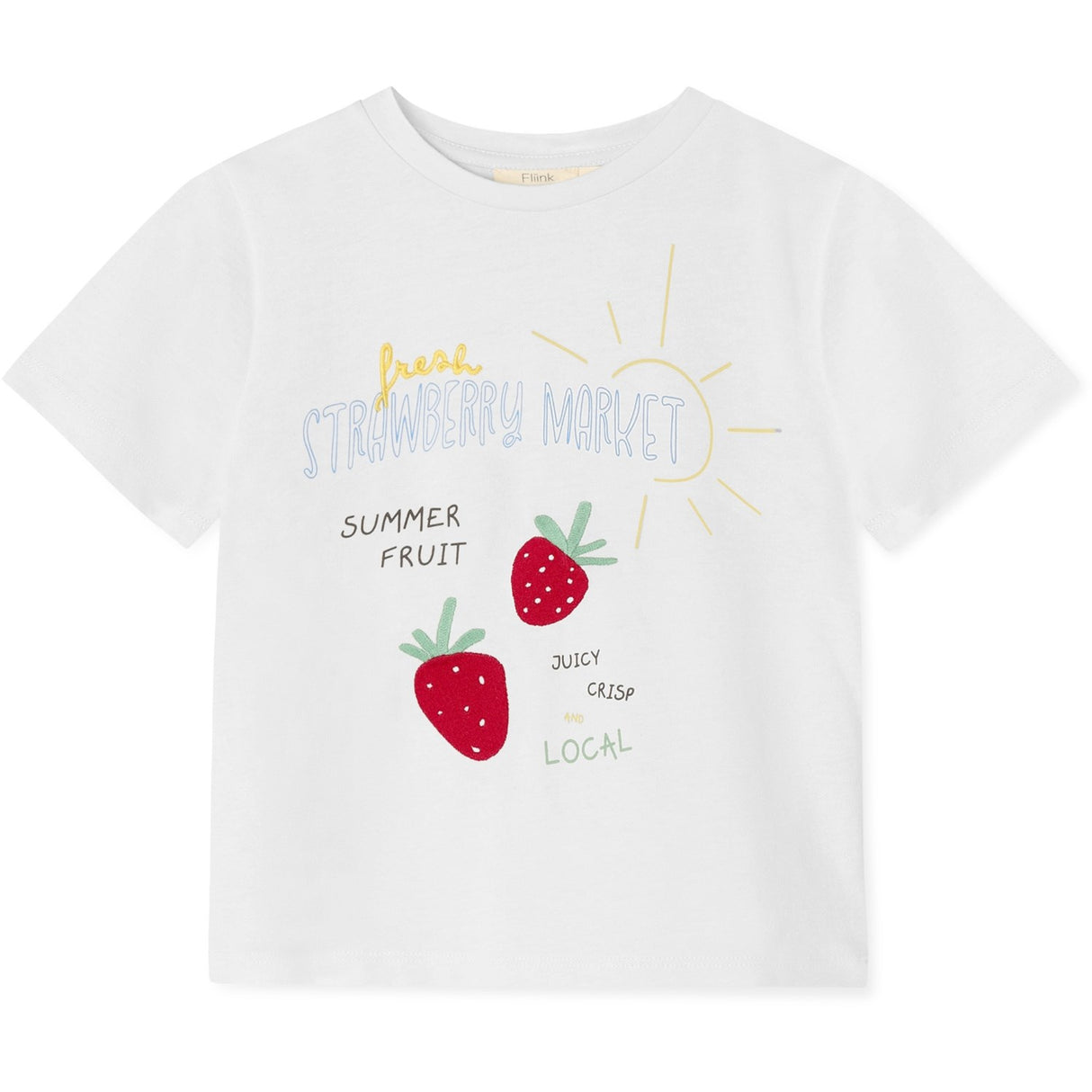 Fliink Cloud Dancer Sommer Strawberry T-Shirt