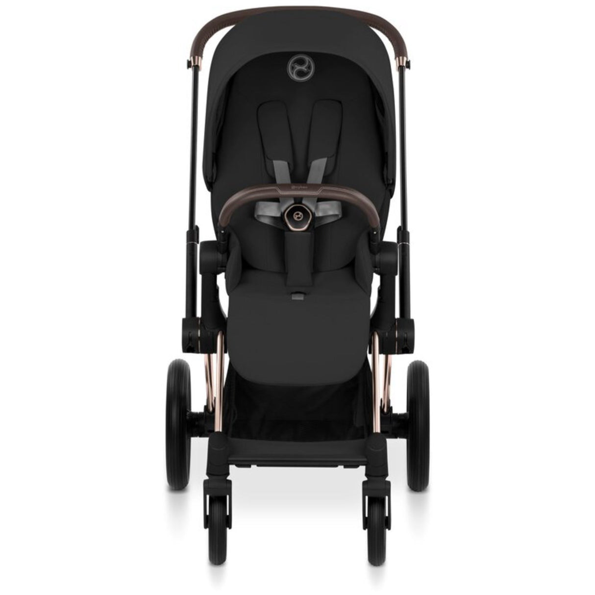 Cybex Sepia Black/Black Priam Comfort Rosegold Inklusiv Foldbar Liggedel