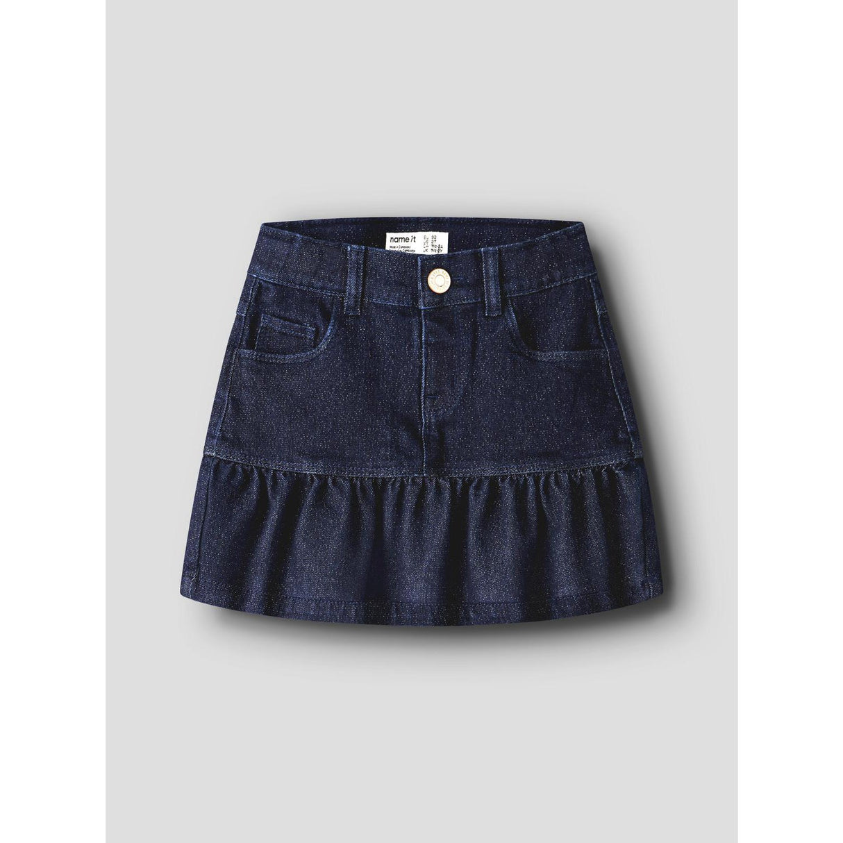 Name It Dark Blue Denim Nmfliv Dnm Glitter Kjol 1208-Lu