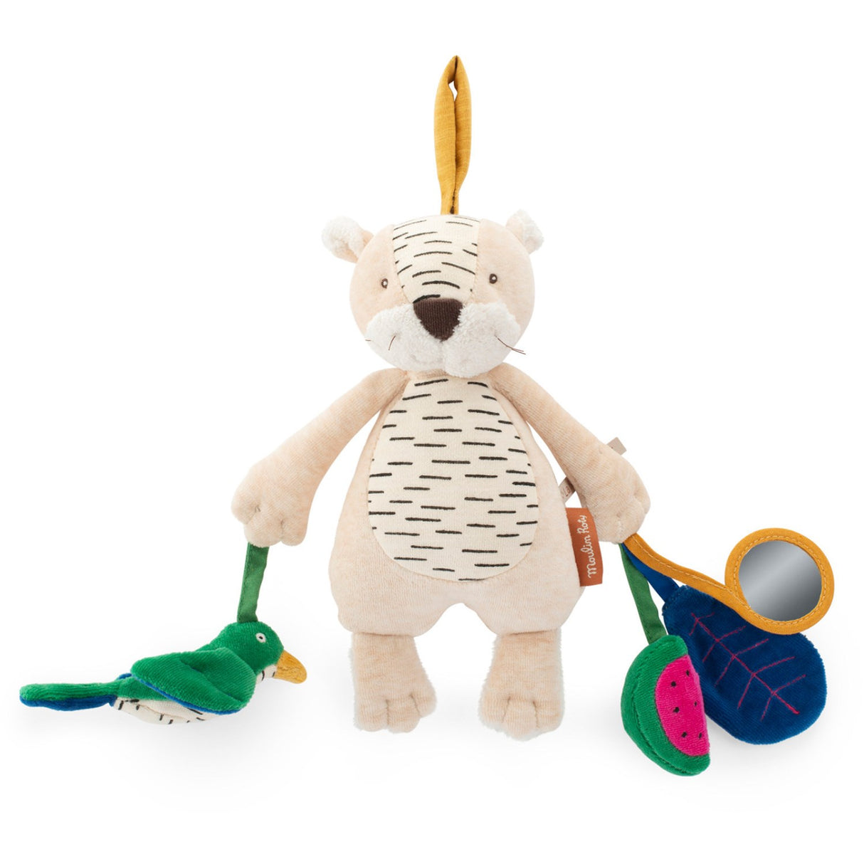 Moulin Roty Aktivitet Gosedjur med galge - Baboo tigern 26 cm - La Forêt Mawa