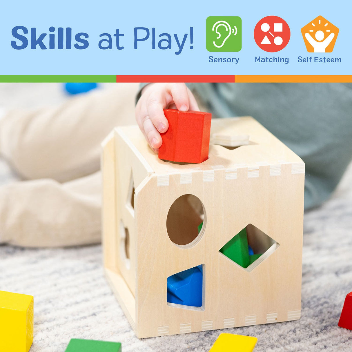 Melissa & Doug Multifarvet Sorteringskasse Kube Träd