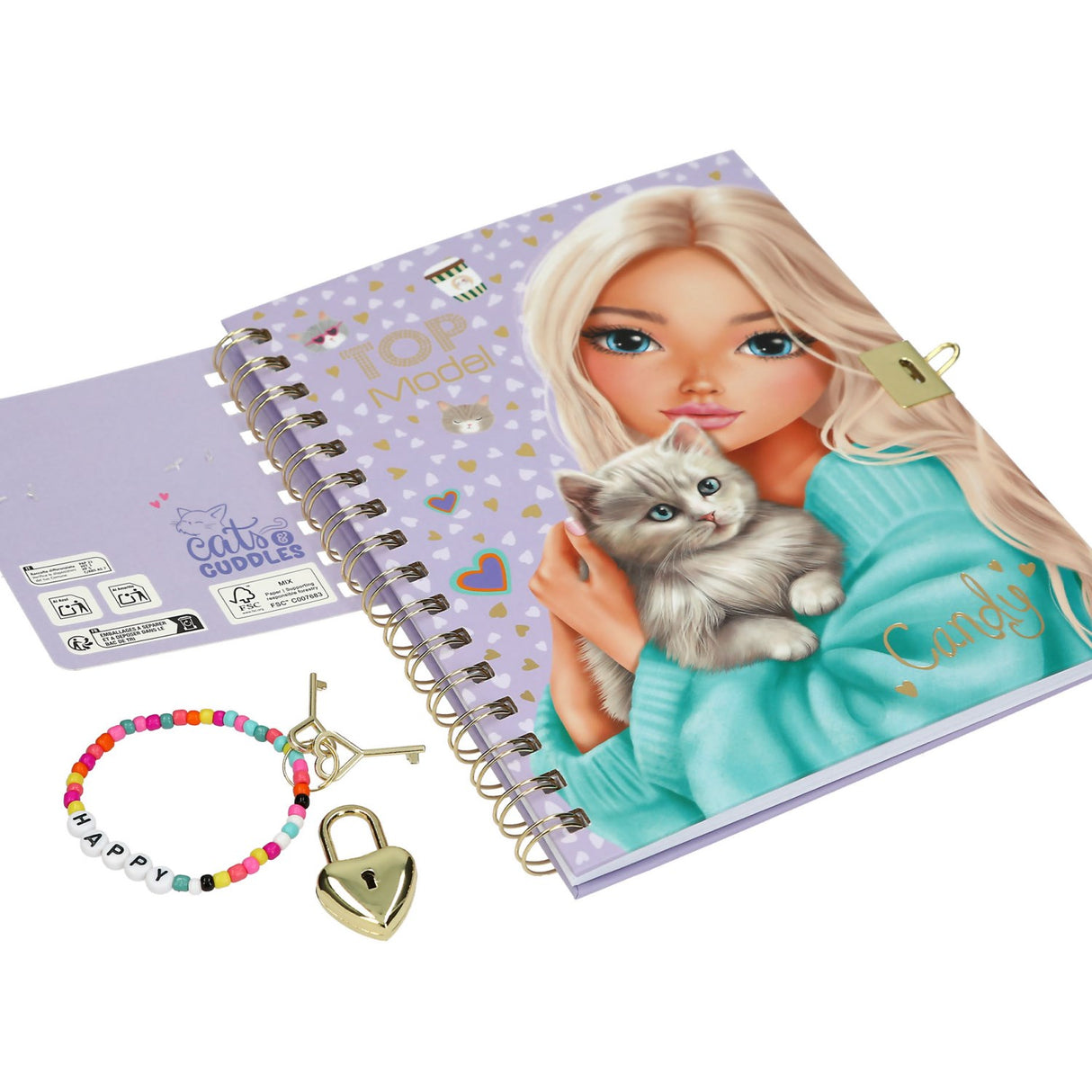 TOPModel Dagbok Med Padlock Och Bracelet