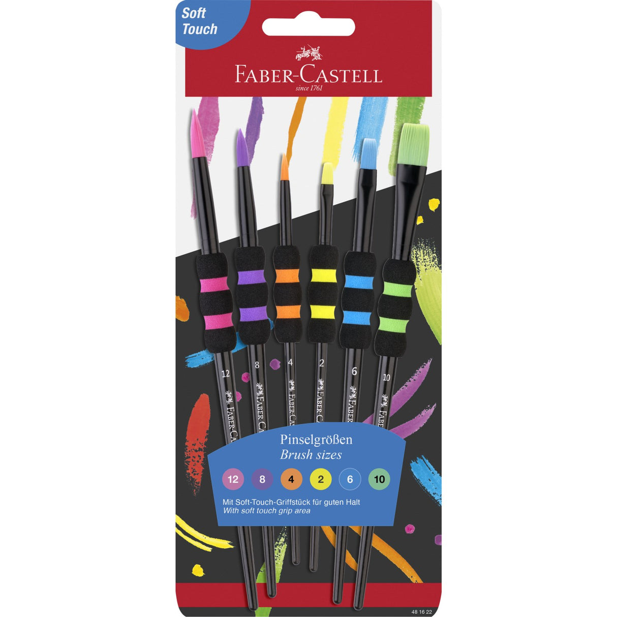 Faber-Castell borstset med mjukt grepp, storlek 6 BC