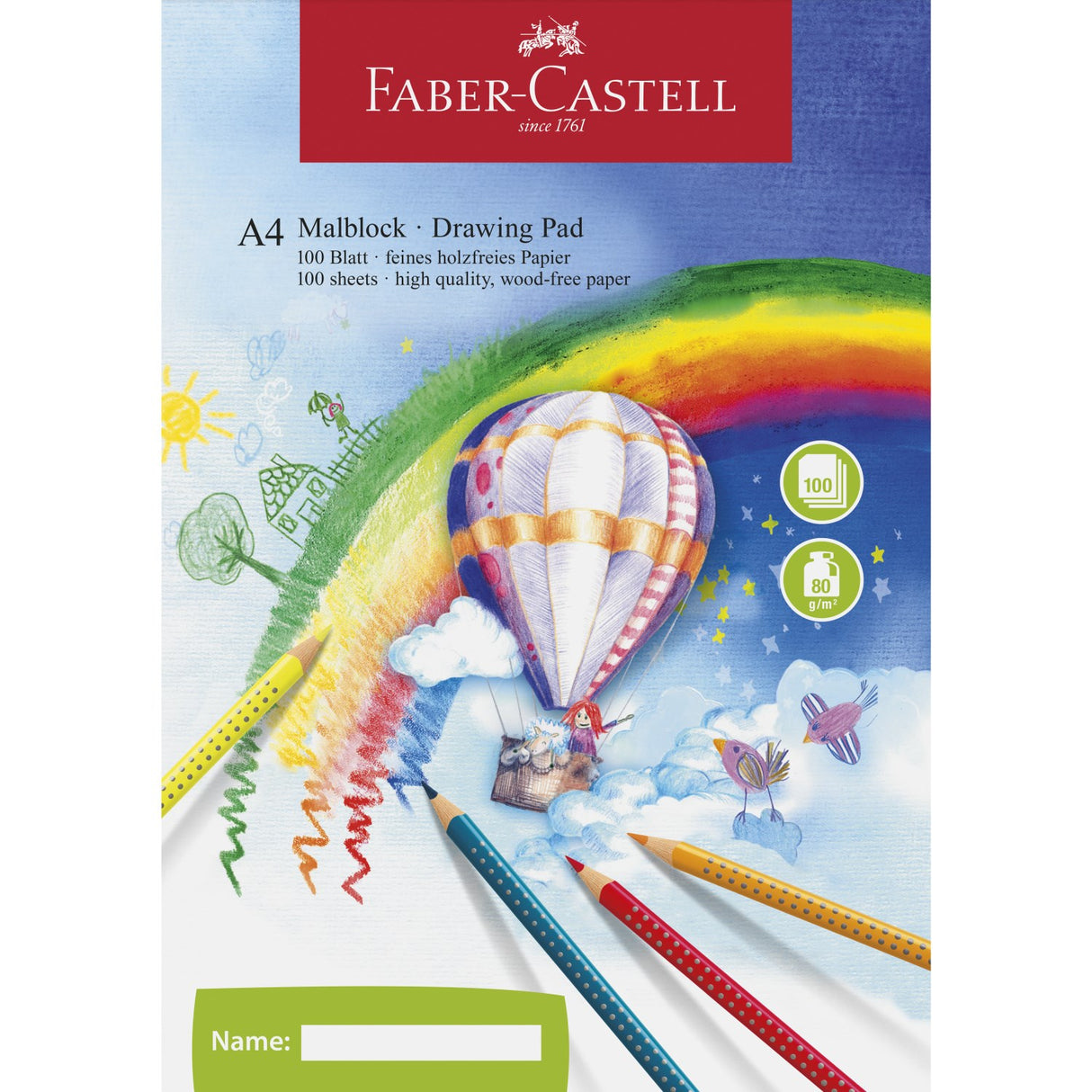 Faber-Castell ritblock med 100 vita A4-ark