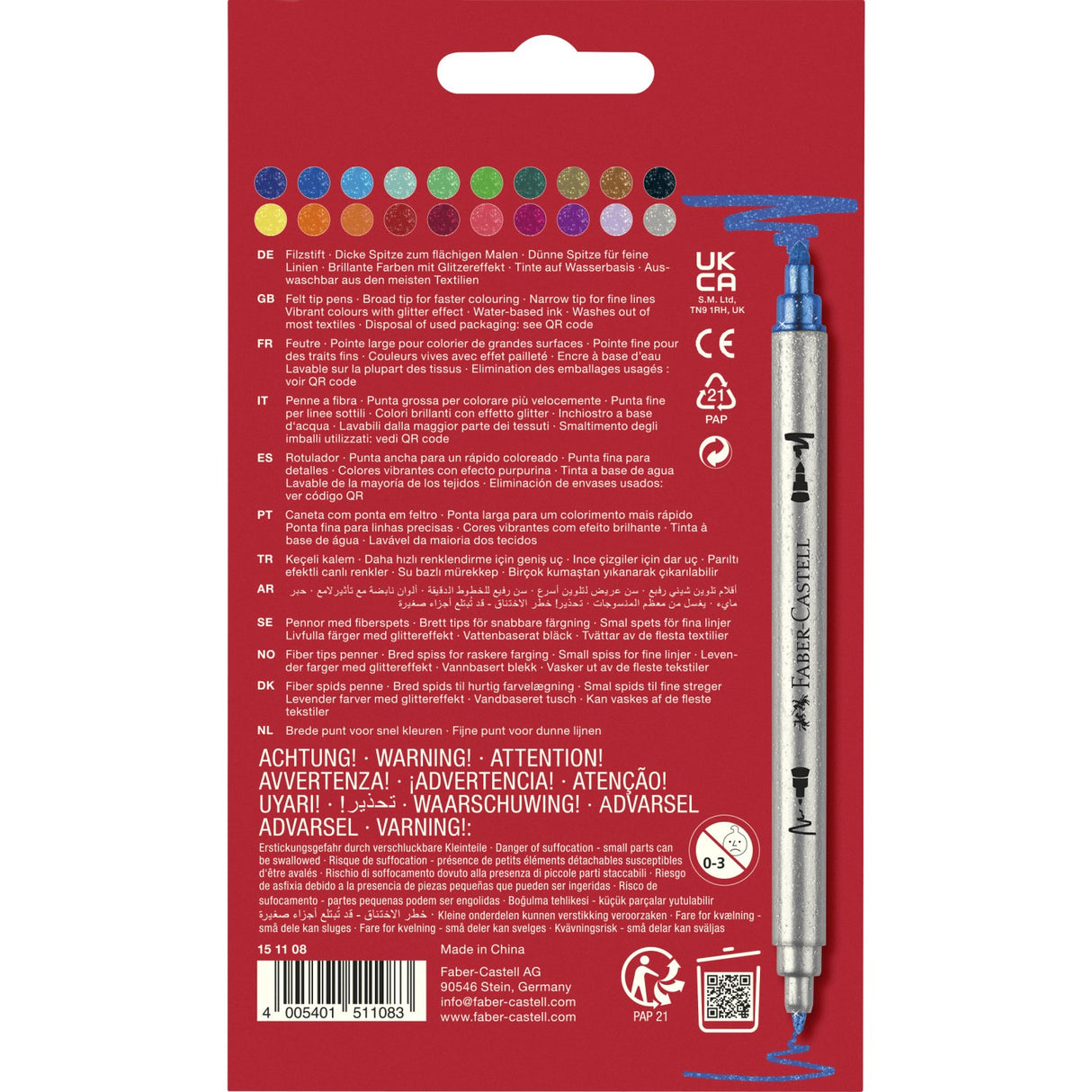 Faber-Castell-markörer dubbel 20 st.