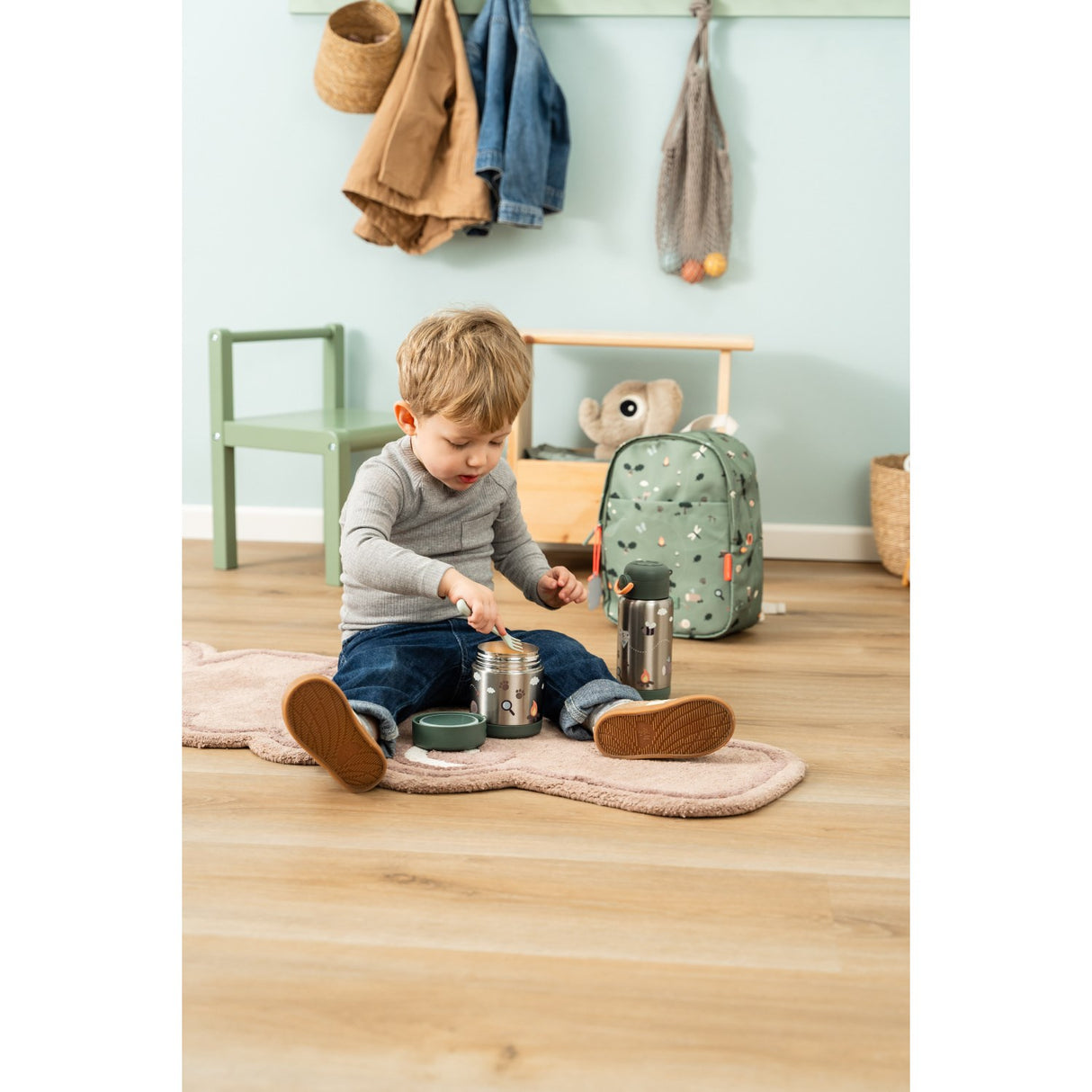 DonebyDeer Green Tiny Trails Insulated Strån Flaska
