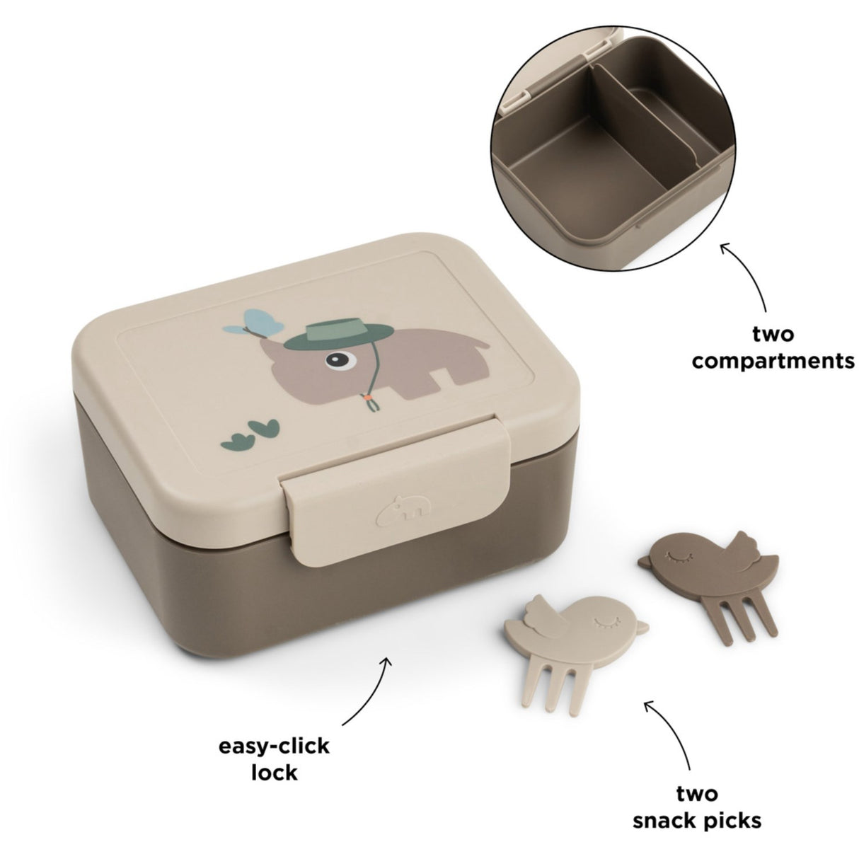 DonebyDeer Sand Tiny Trails Tiny Lunch Låda Med Snack Picks