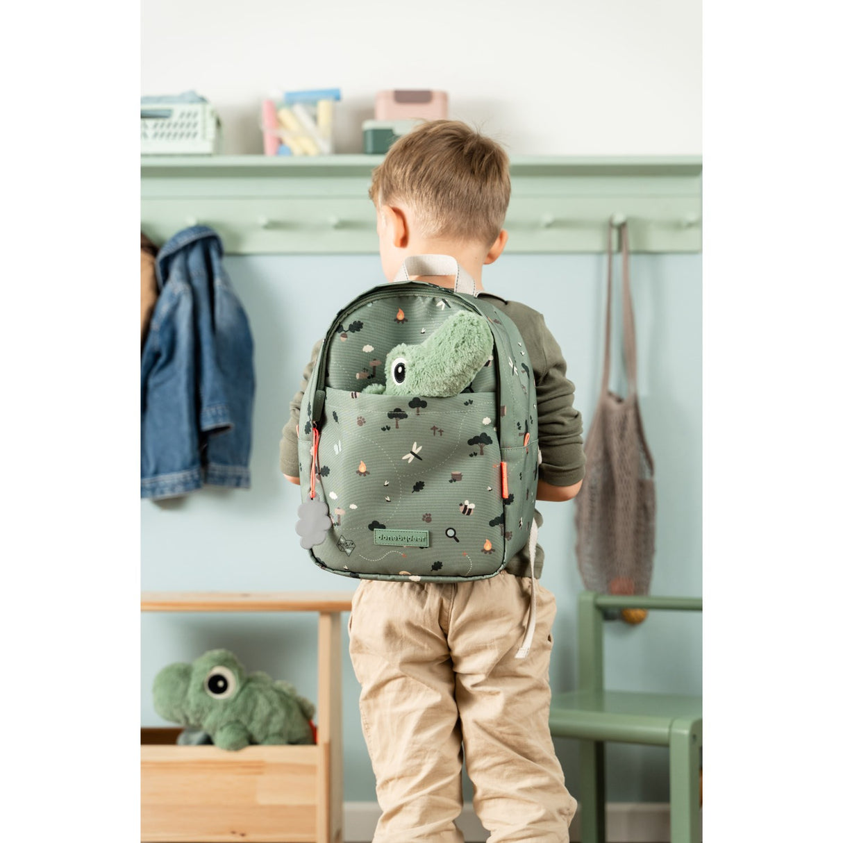 DonebyDeer Green Tiny Trails Kids Ryggsäck