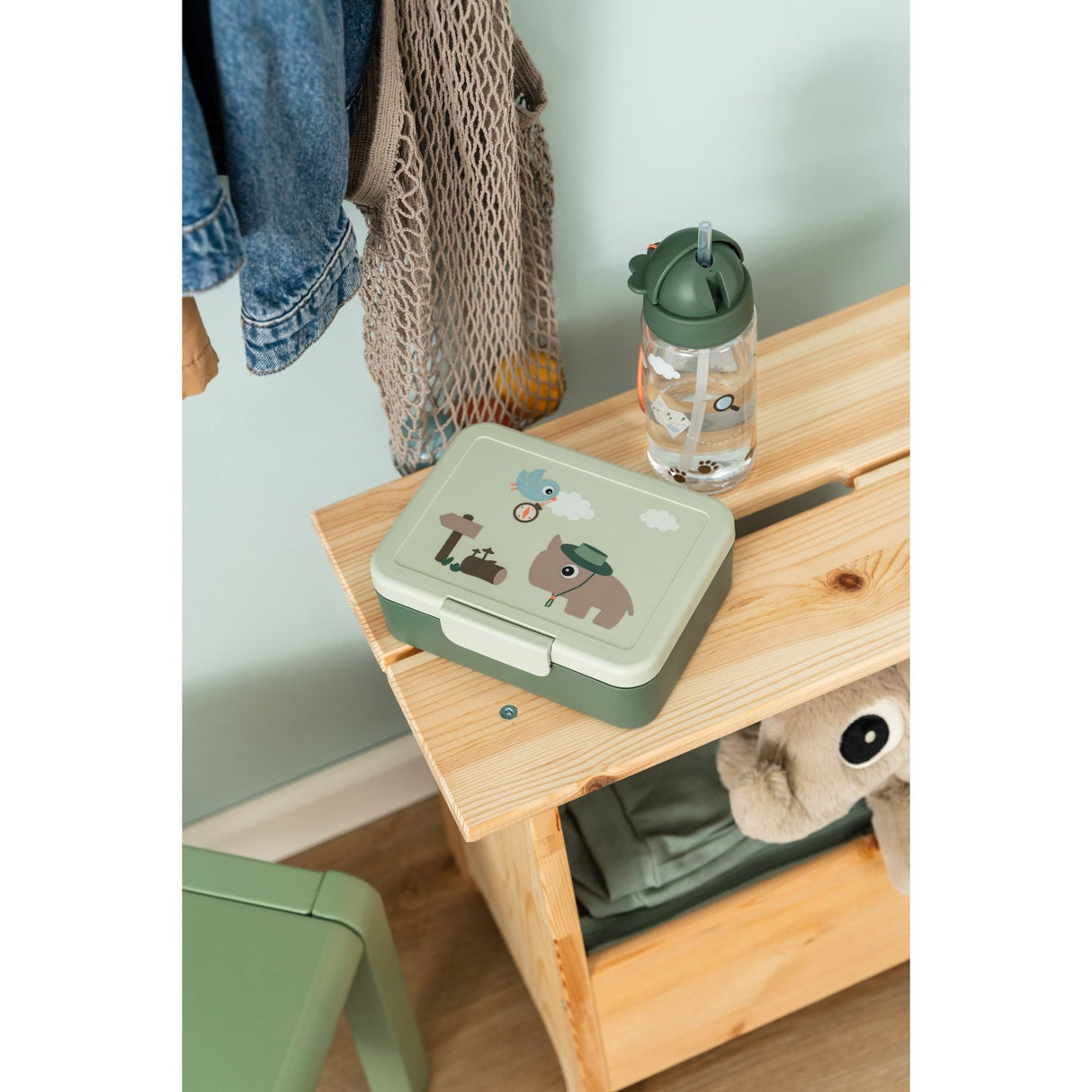 DonebyDeer Green Tiny Trails Lunch Låda Med Divider