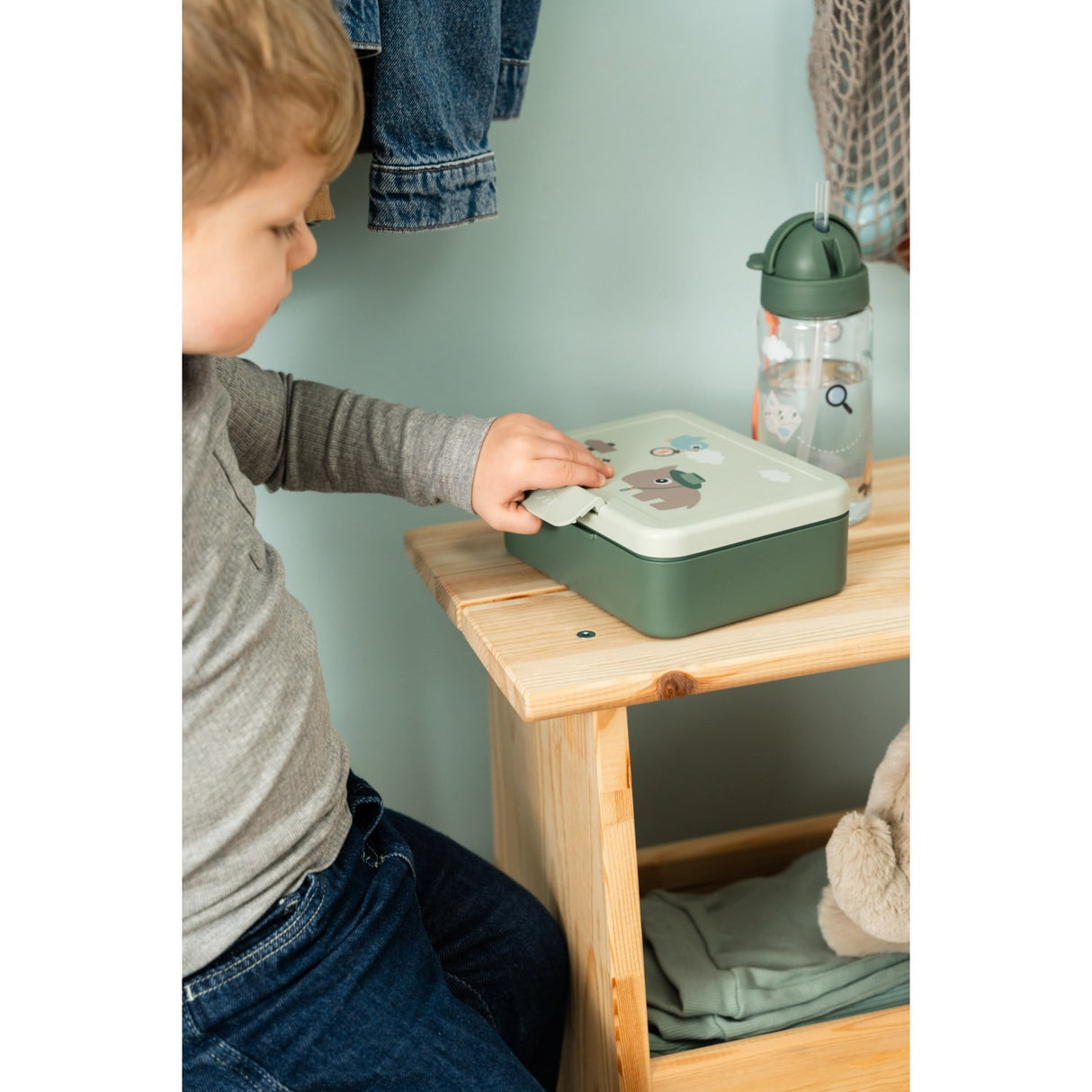 DonebyDeer Green Tiny Trails Lunch Låda Med Divider