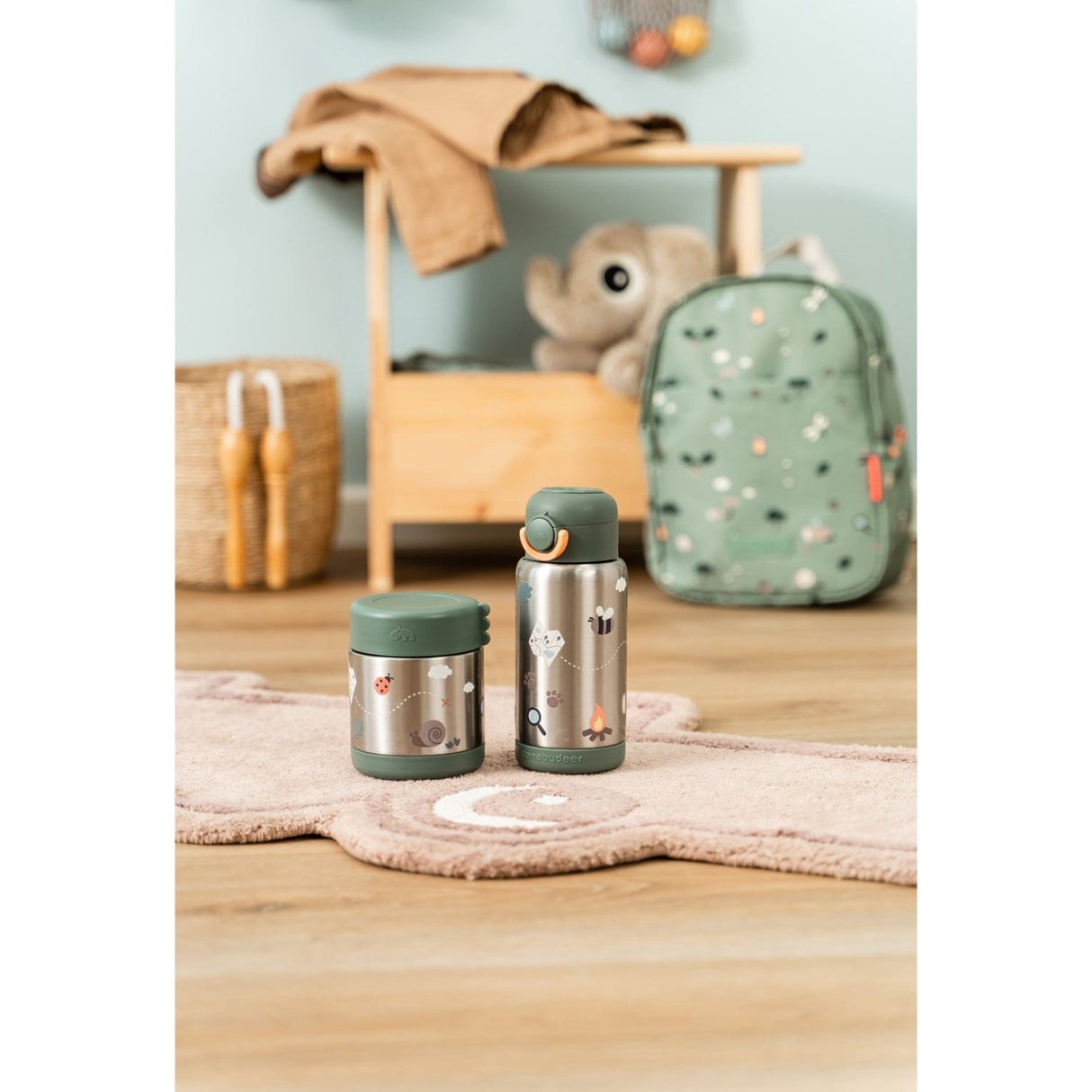 DonebyDeer Green Tiny Trails Insulated Food Jar