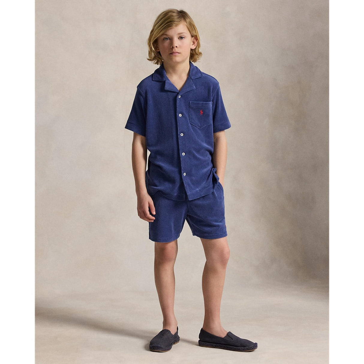 Polo Ralph Lauren Light Navy Knap Front Skjorta