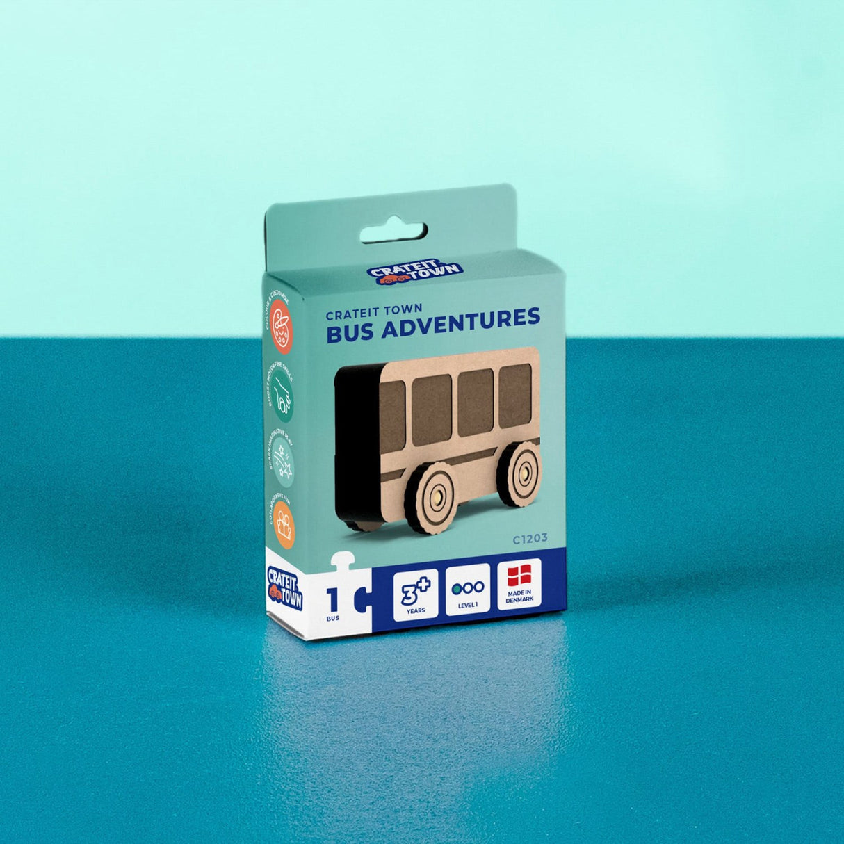 Crateit Town Wooden Leksak Bus Adventures