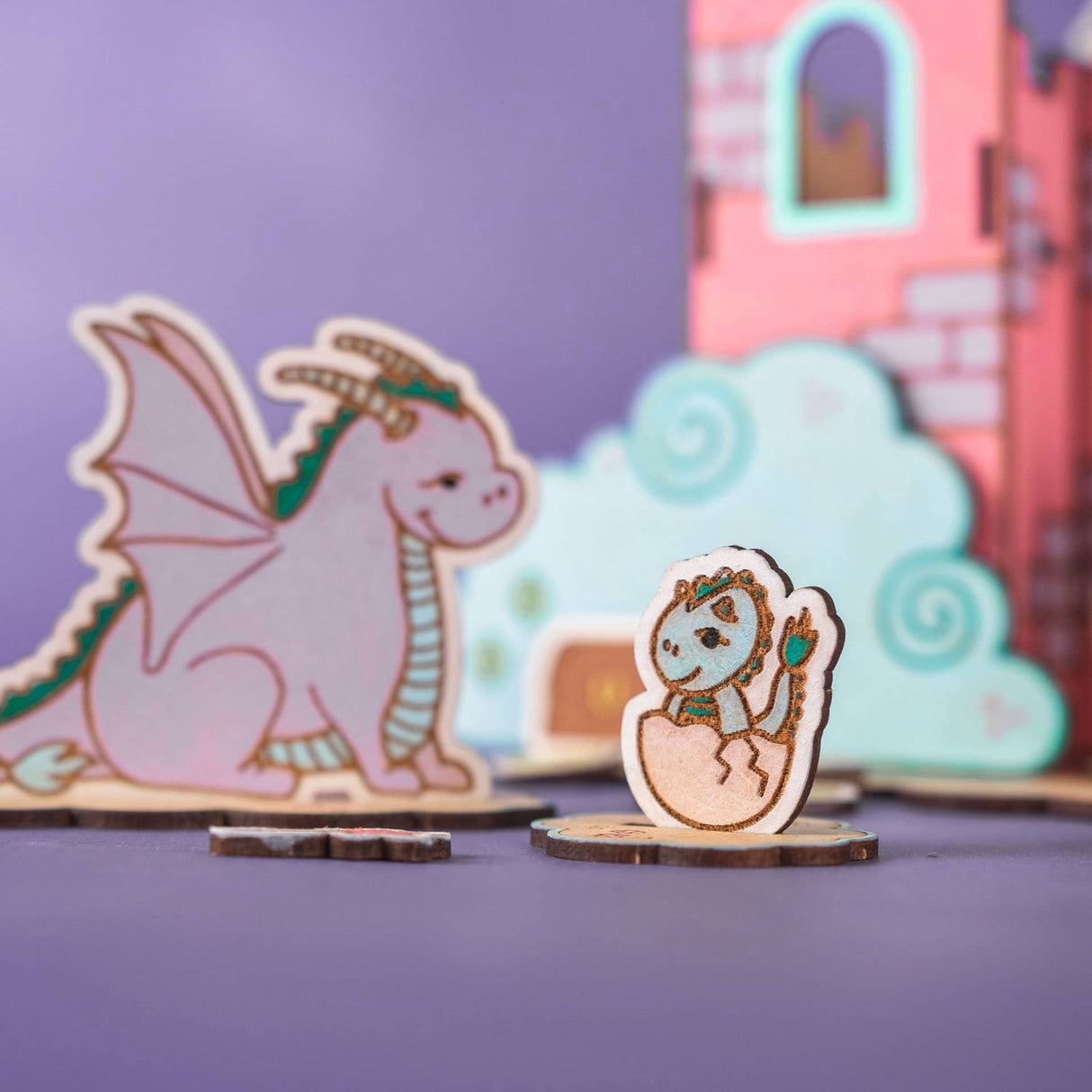 Crateit Unicorn Wooden Leksak Dreamland Castle