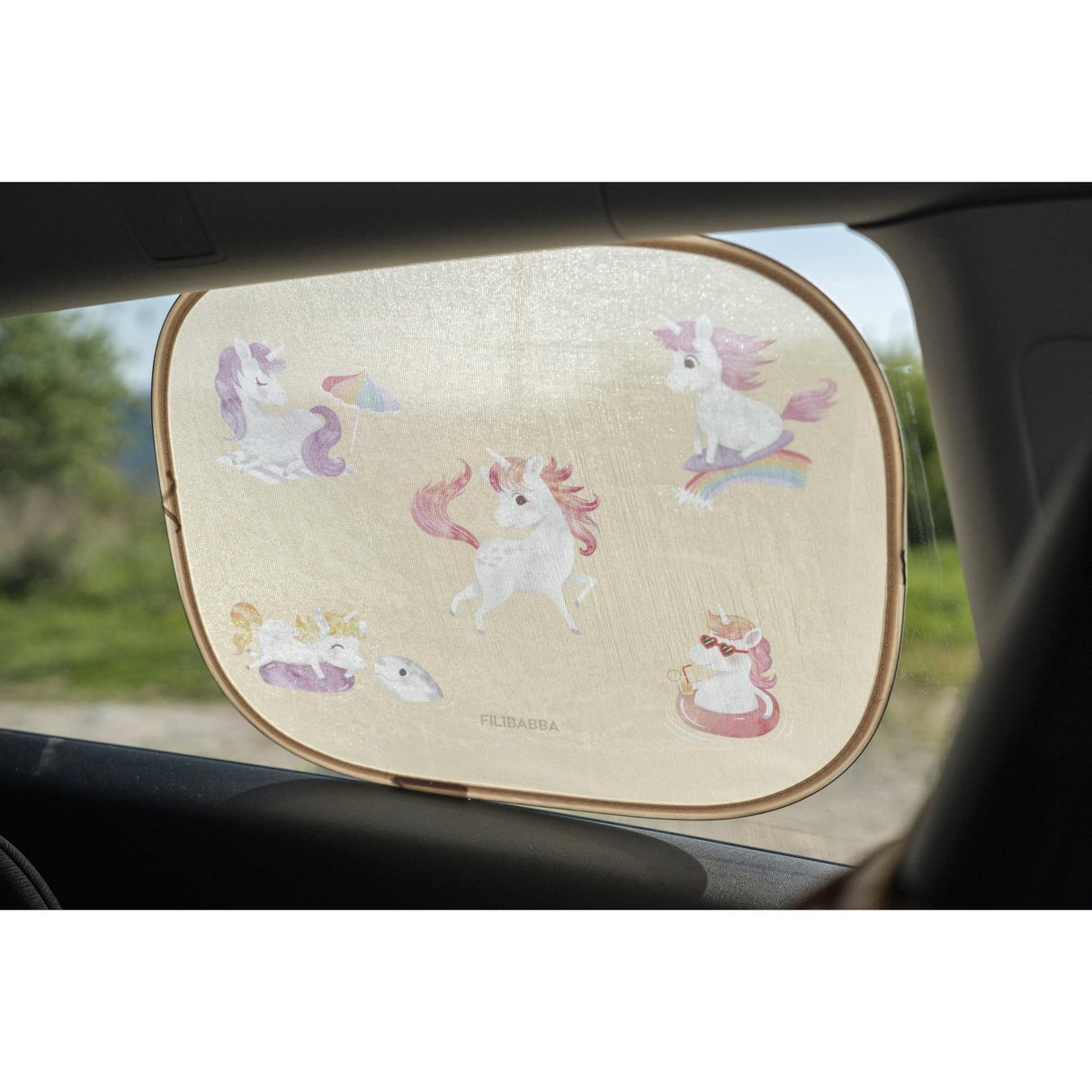FILIBABBA Unicorn Shores Solskærme Til Bilen 2 Pack