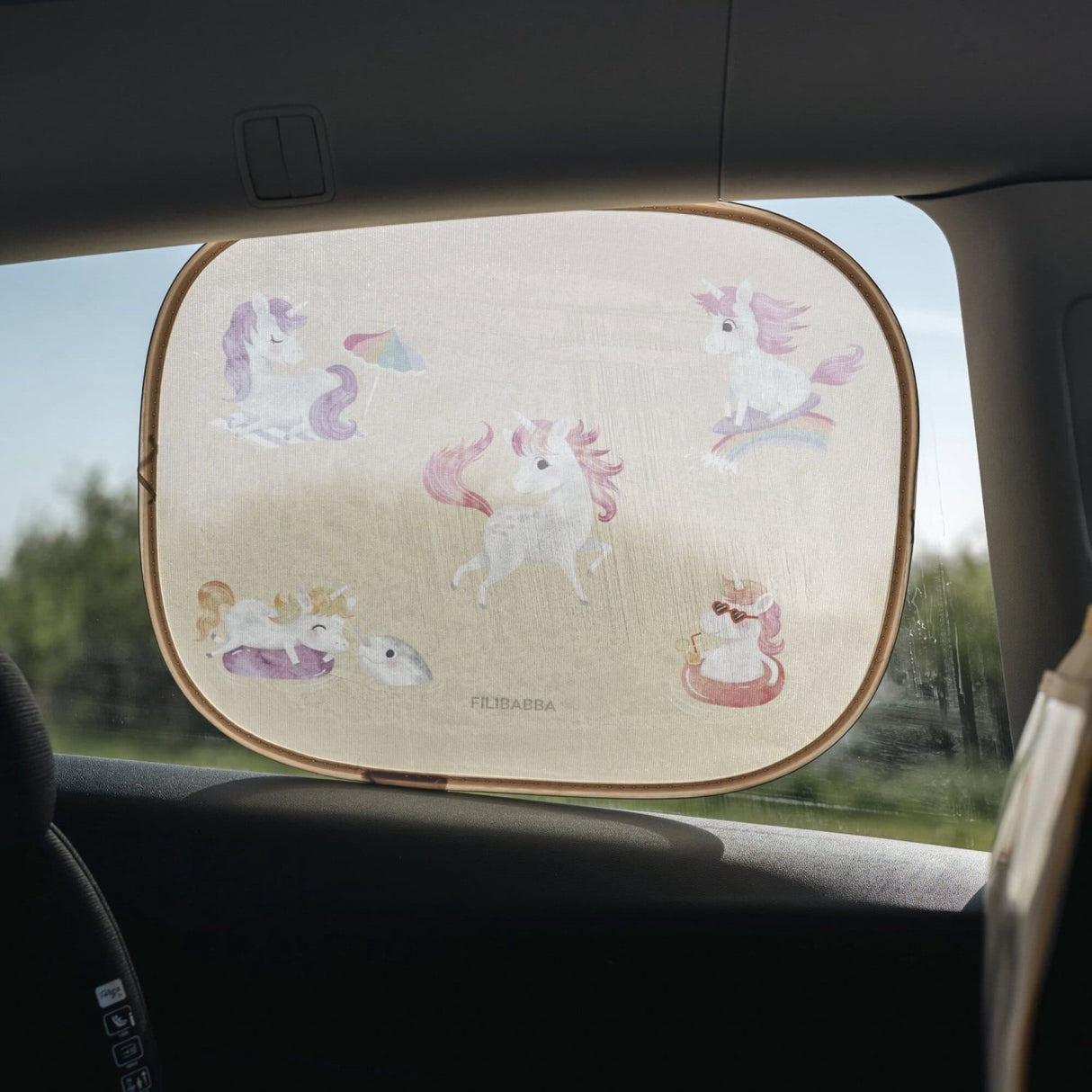 FILIBABBA Unicorn Shores Solskærme Til Bilen 2 Pack