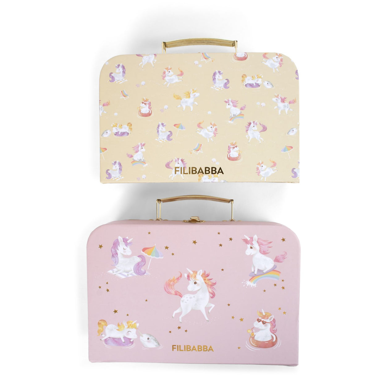 FILIBABBA Unicorn Shores Kuffertsæt Til Leg Och Förvaring 2 Pack