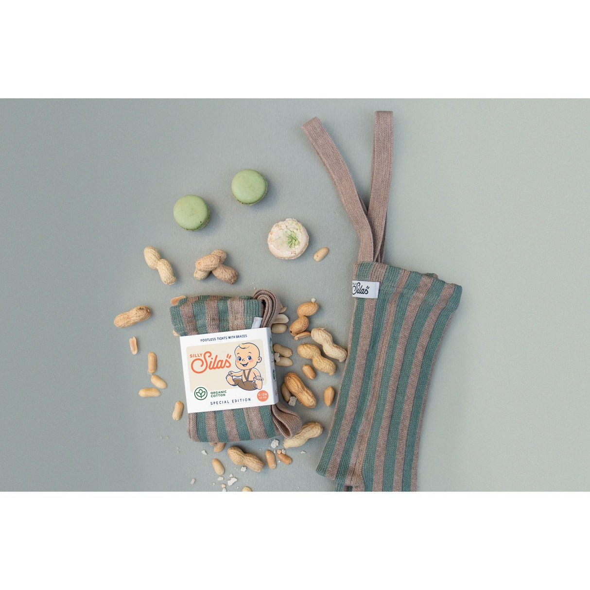 Silly Silas Matcha X Peanut Striped Footless Strumpbyxar Special Edition