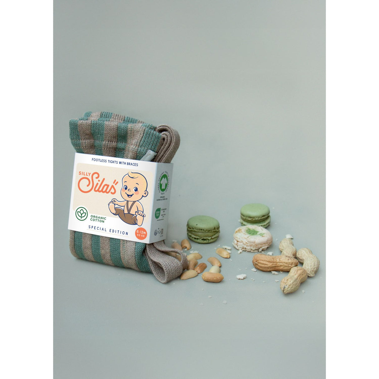 Silly Silas Matcha X Peanut Striped Footless Strumpbyxar Special Edition