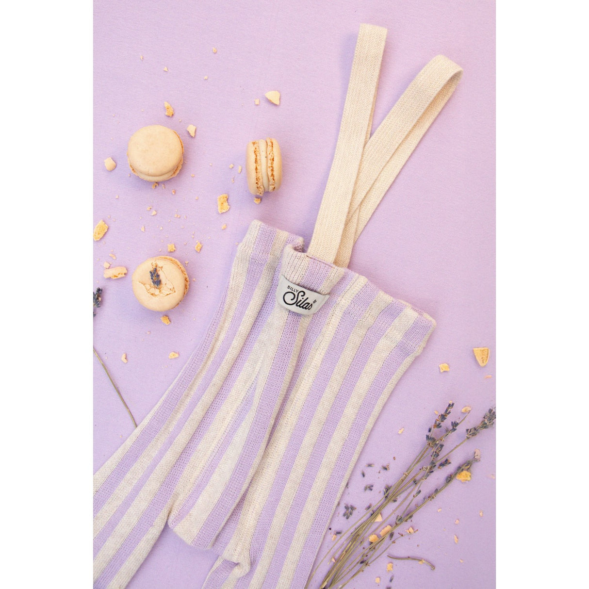 Silly Silas Lavender X Cream Striped Footless Strumpbyxar Special Edition
